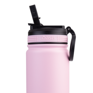 Oasis 550ml Insulated Sports Bottle with Sipper Straw