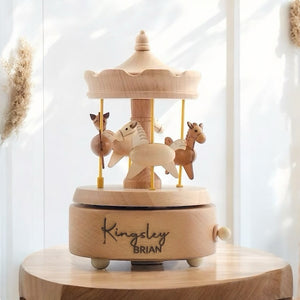 Personalised Wooden Musical Carousel | Horse