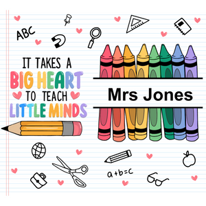 Teacher Rainbow Crayons 600ml Personalised Tumbler (20oz)