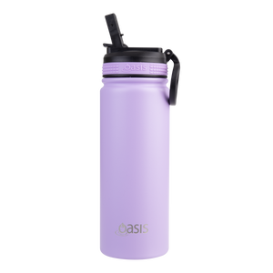 Oasis 550ml Insulated Sports Bottle with Sipper Straw