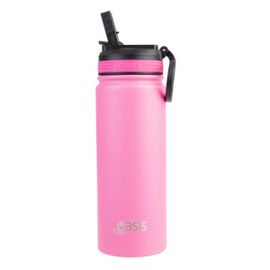 Oasis 550ml Insulated Sports Bottle with Sipper Straw