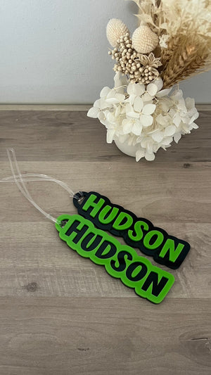 Set of 2 Personalised Acrylic Name Bag Tags