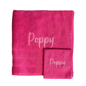 Personalised Bath Towel and Washer Set