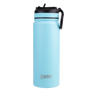 Oasis 550ml Insulated Sports Bottle with Sipper Straw