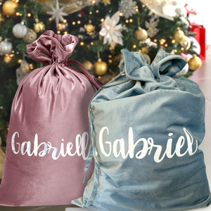 Personalised Santa Sack - Dusty Blue
