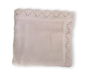 Personalised Scalloped Cotton Baby Blanket
