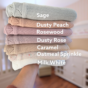 Personalised Scalloped Cotton Baby Blanket