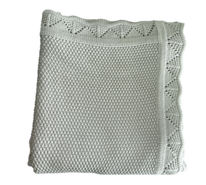 Personalised Scalloped Cotton Baby Blanket