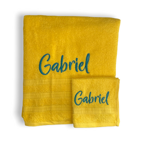 Personalised Bath Towel and Washer Set