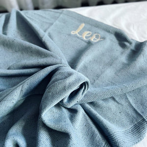 Personalised Cotton Knitted Baby Blanket