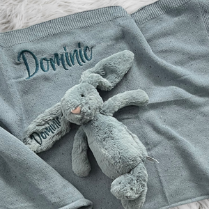 Personalised Cotton Knitted Baby Blanket