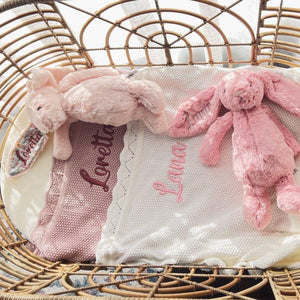 Personalised Scalloped Cotton Baby Blanket