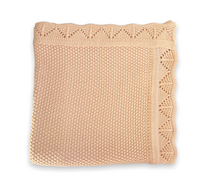Personalised Scalloped Cotton Baby Blanket