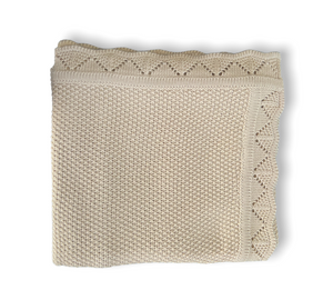 Personalised Scalloped Cotton Baby Blanket