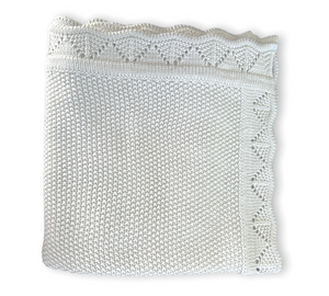 Personalised Scalloped Cotton Baby Blanket