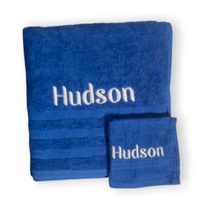 Personalised Bath Towel and Washer Set