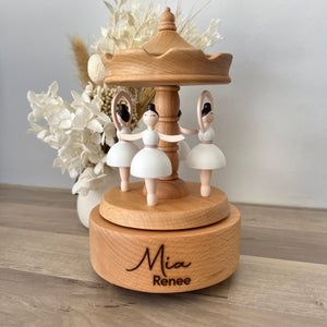 Personalised Wooden Musical Carousel | Ballerina