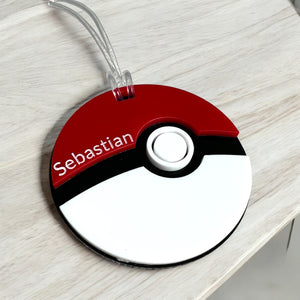 Personalised Pokeball Bag Tag