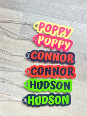 Set of 2 Personalised Acrylic Name Bag Tags