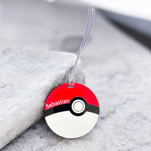 Personalised Pokeball Bag Tag