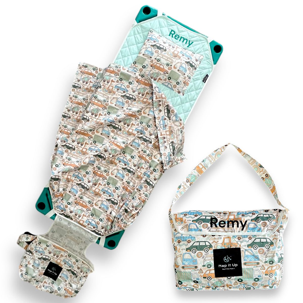 Personalised Daycare Bedding Vehicle Transport