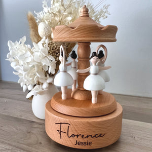 Personalised Wooden Musical Carousel | Ballerina