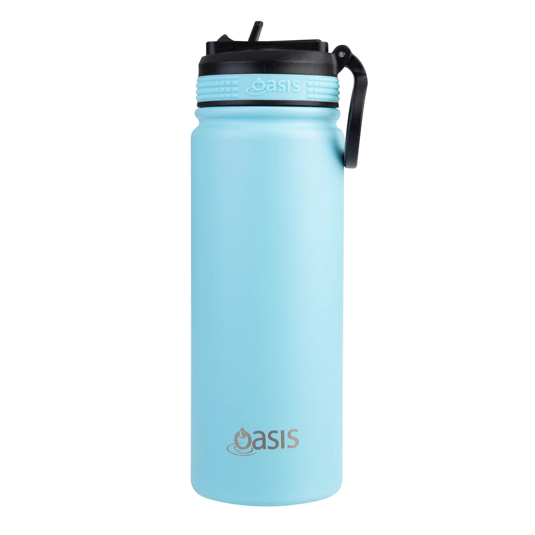Oasis 550ml Insulated Sports Bottle with Sipper Straw
