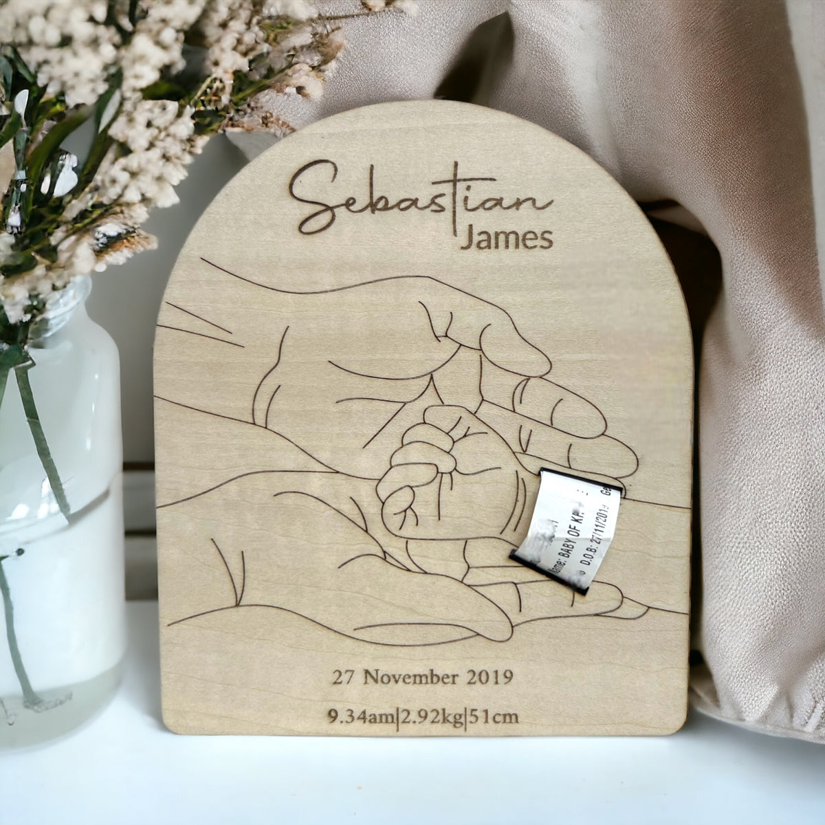 Birth Announcement Plaque | Hospital Bracelet holder