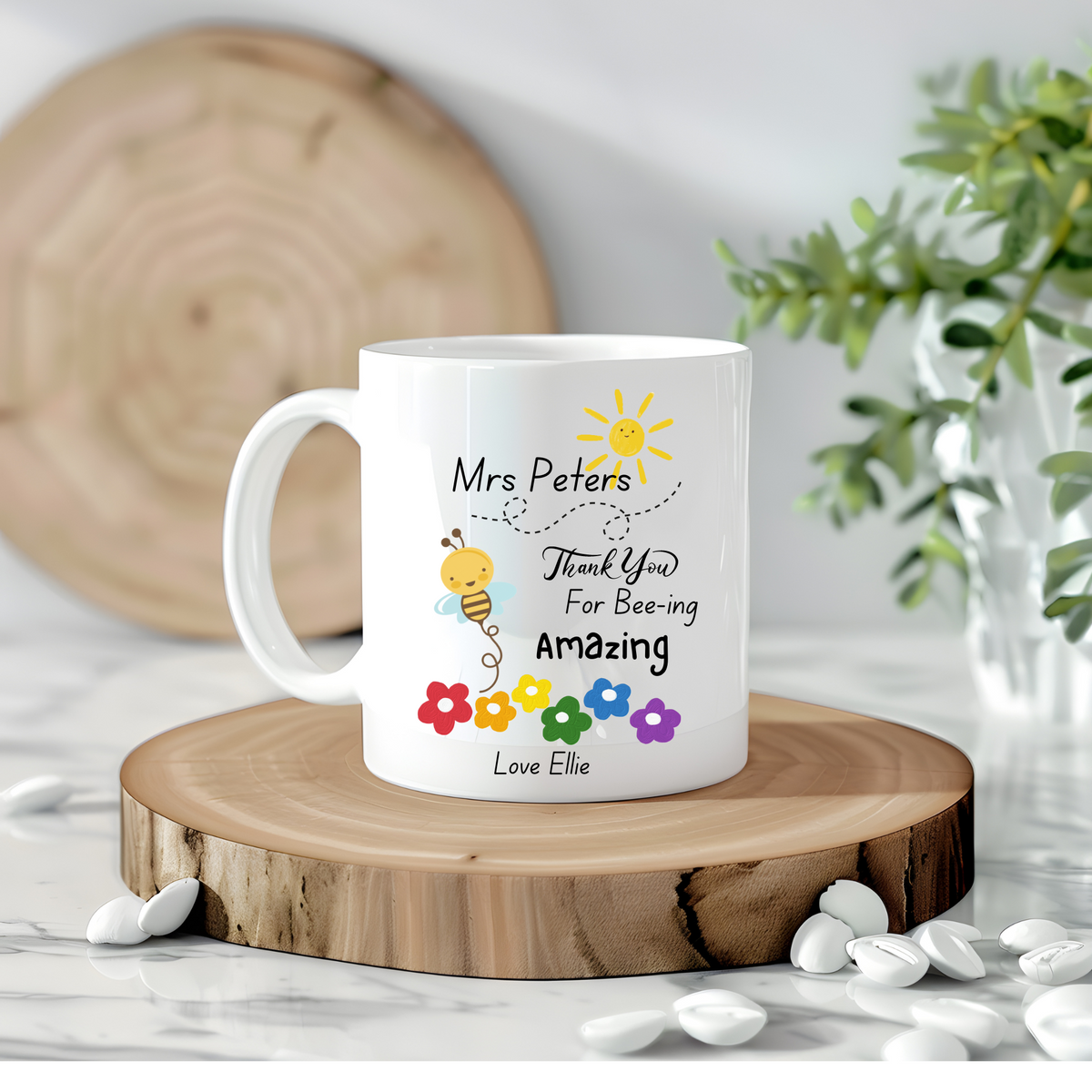 Personalised Teacher Mug - Bee-ing Amazing