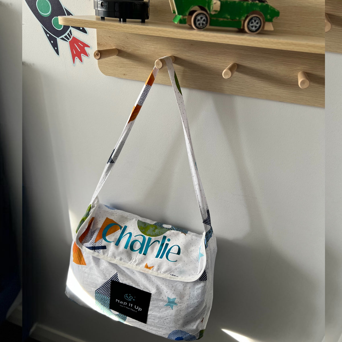 Personalised Daycare Bedding Rocket to Space