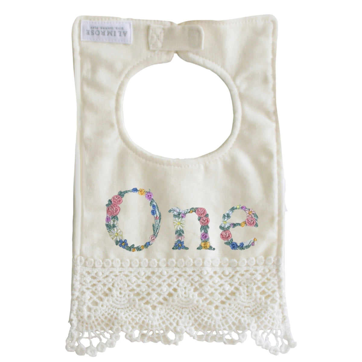 First Birthday Linen Bib