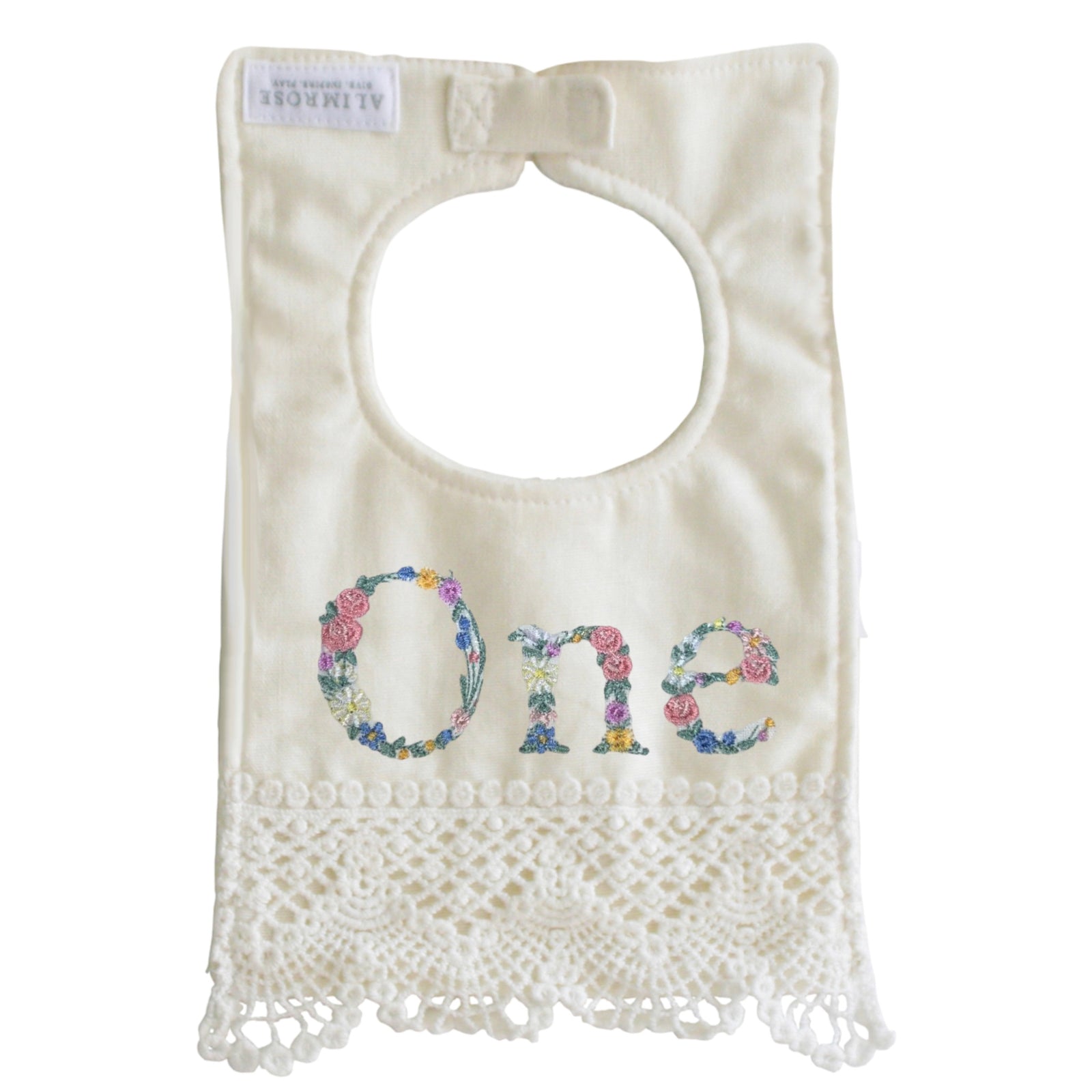 First Birthday Linen Bib