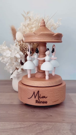 Personalised Wooden Musical Carousel | Ballerina