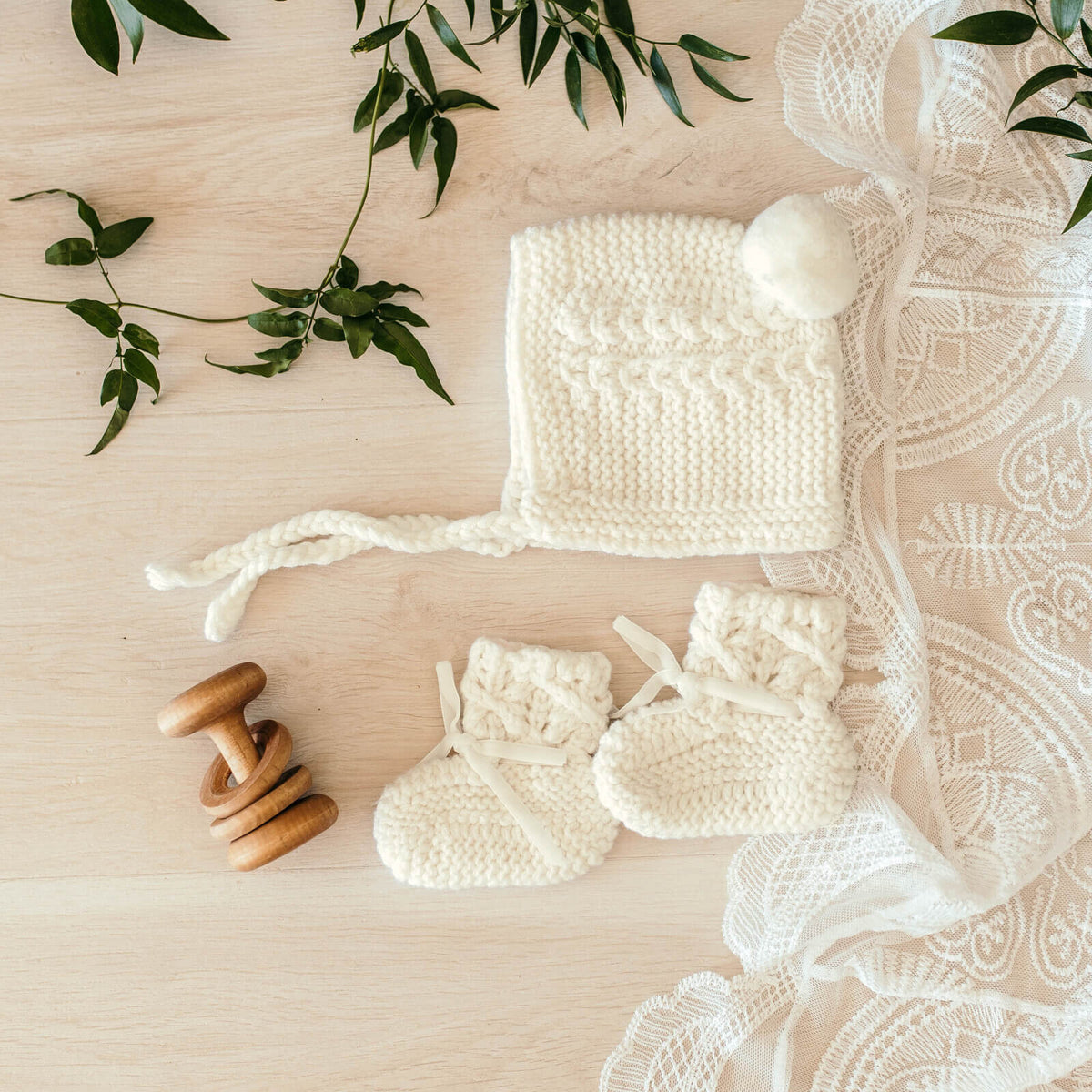 Merino Wool Bonnet & Booties | Snuggle Hunny Kids