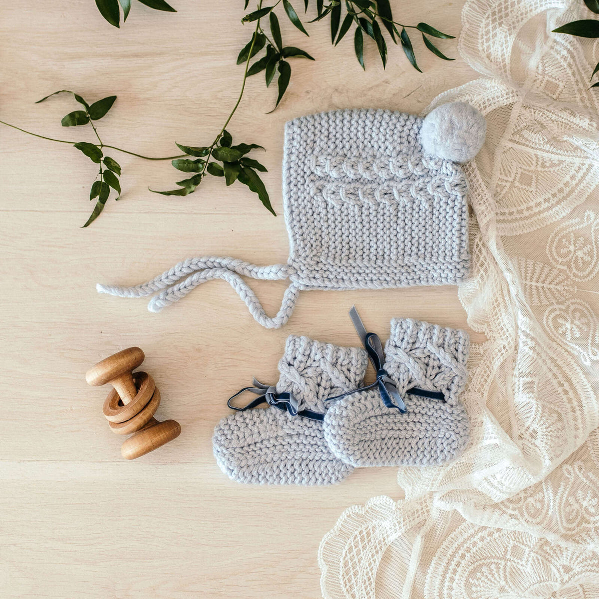 Merino Wool Bonnet & Booties | Snuggle Hunny Kids