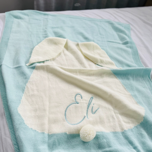 Personalised Bunny Knitted Blanket