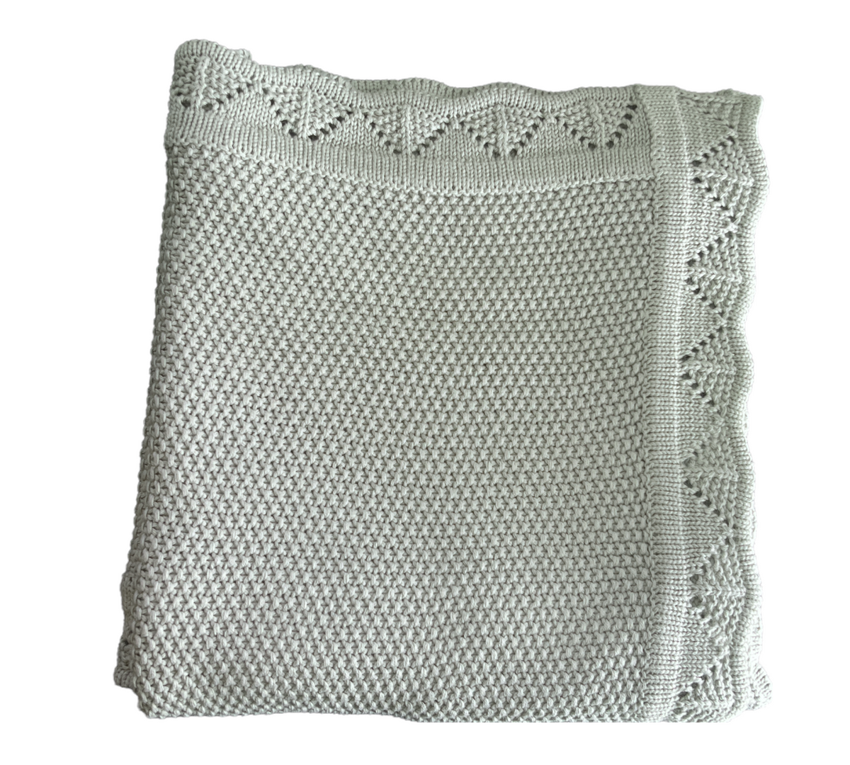 Personalised Scalloped Cotton Baby Blanket