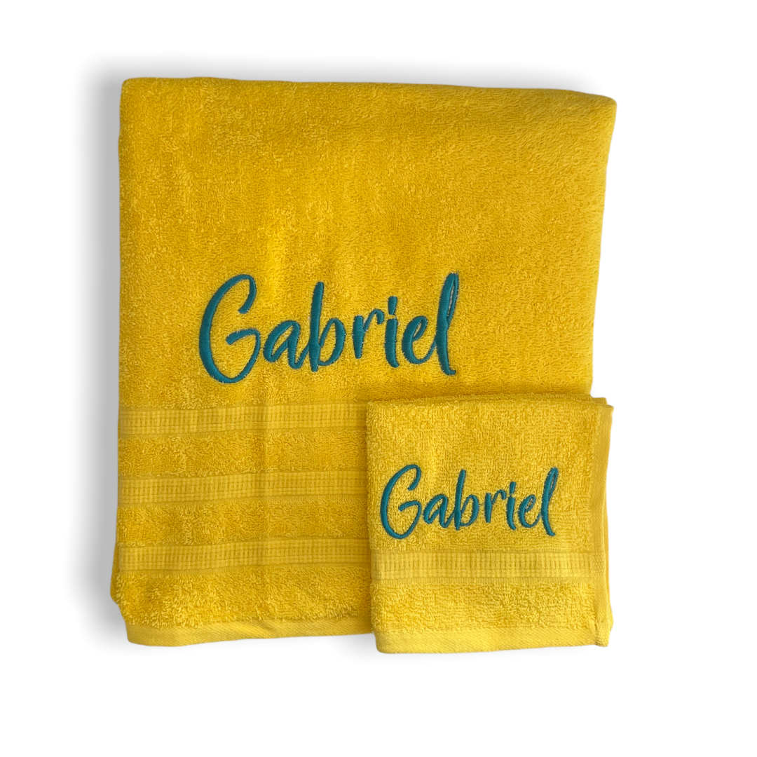 Personalised Bath Towel and Washer Set