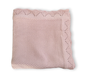 Personalised Scalloped Cotton Baby Blanket