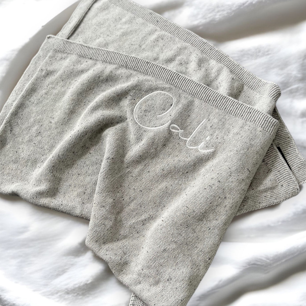 Personalised Cotton Knitted Baby Blanket