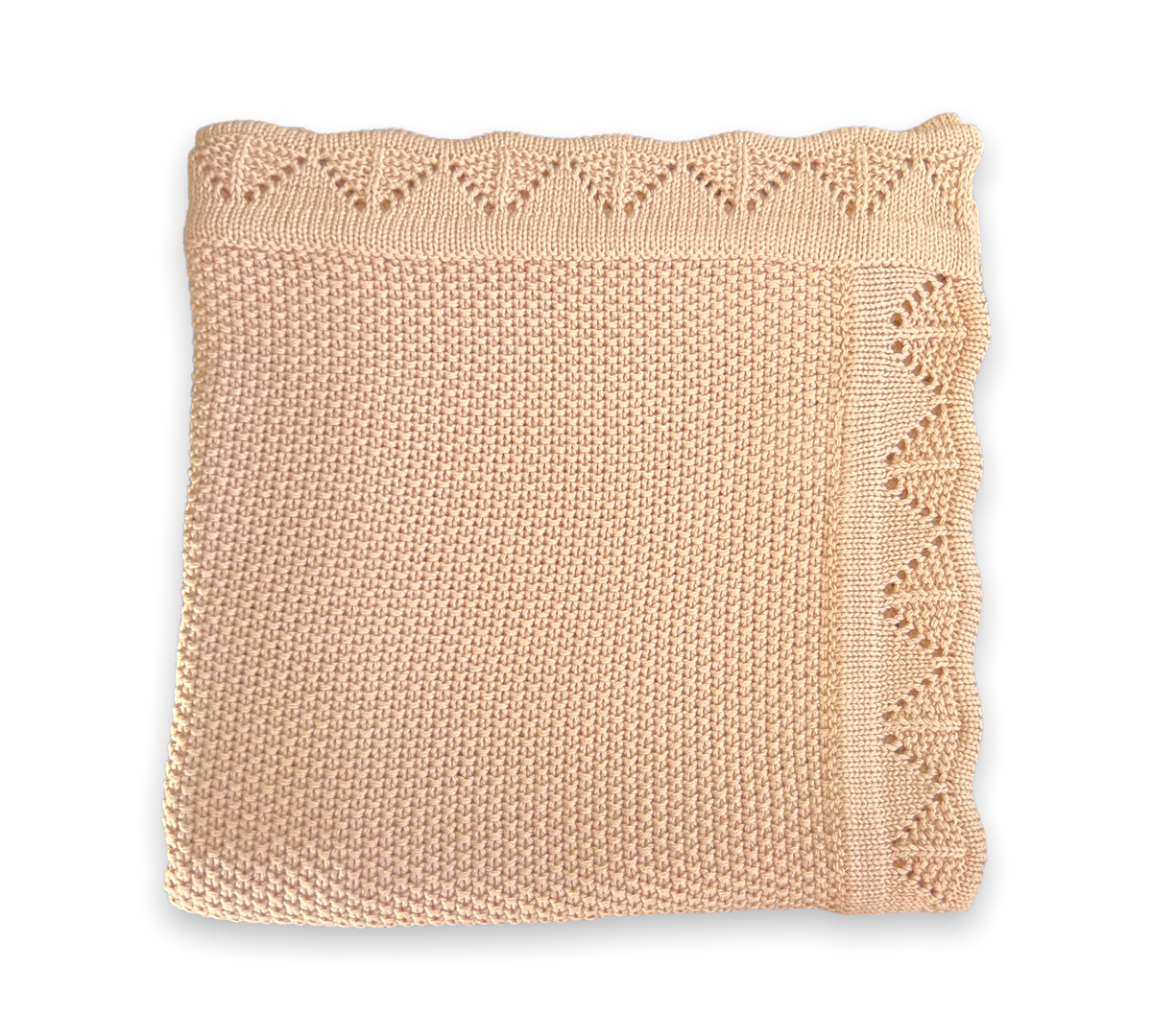 Personalised Scalloped Cotton Baby Blanket