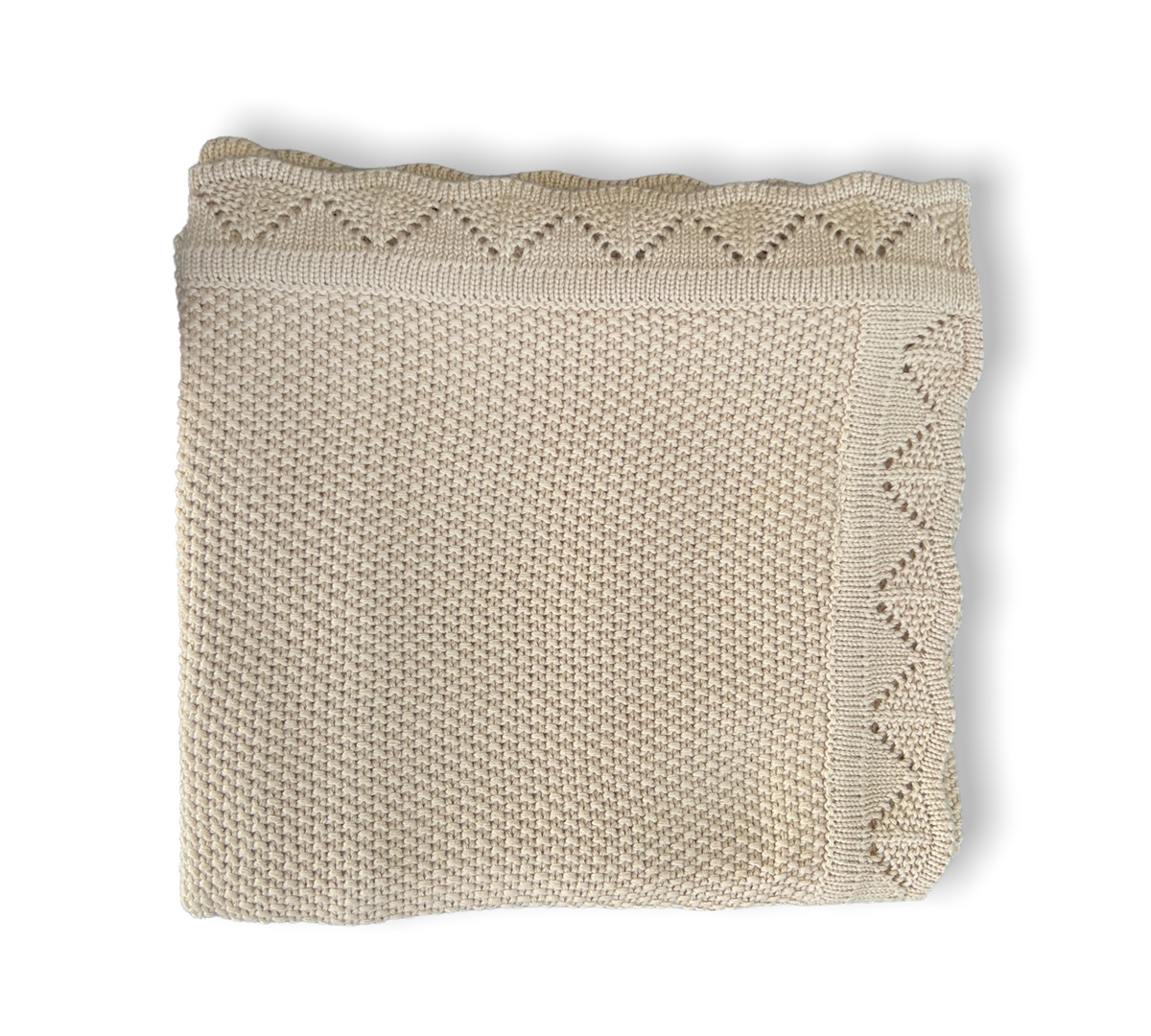 Personalised Scalloped Cotton Baby Blanket