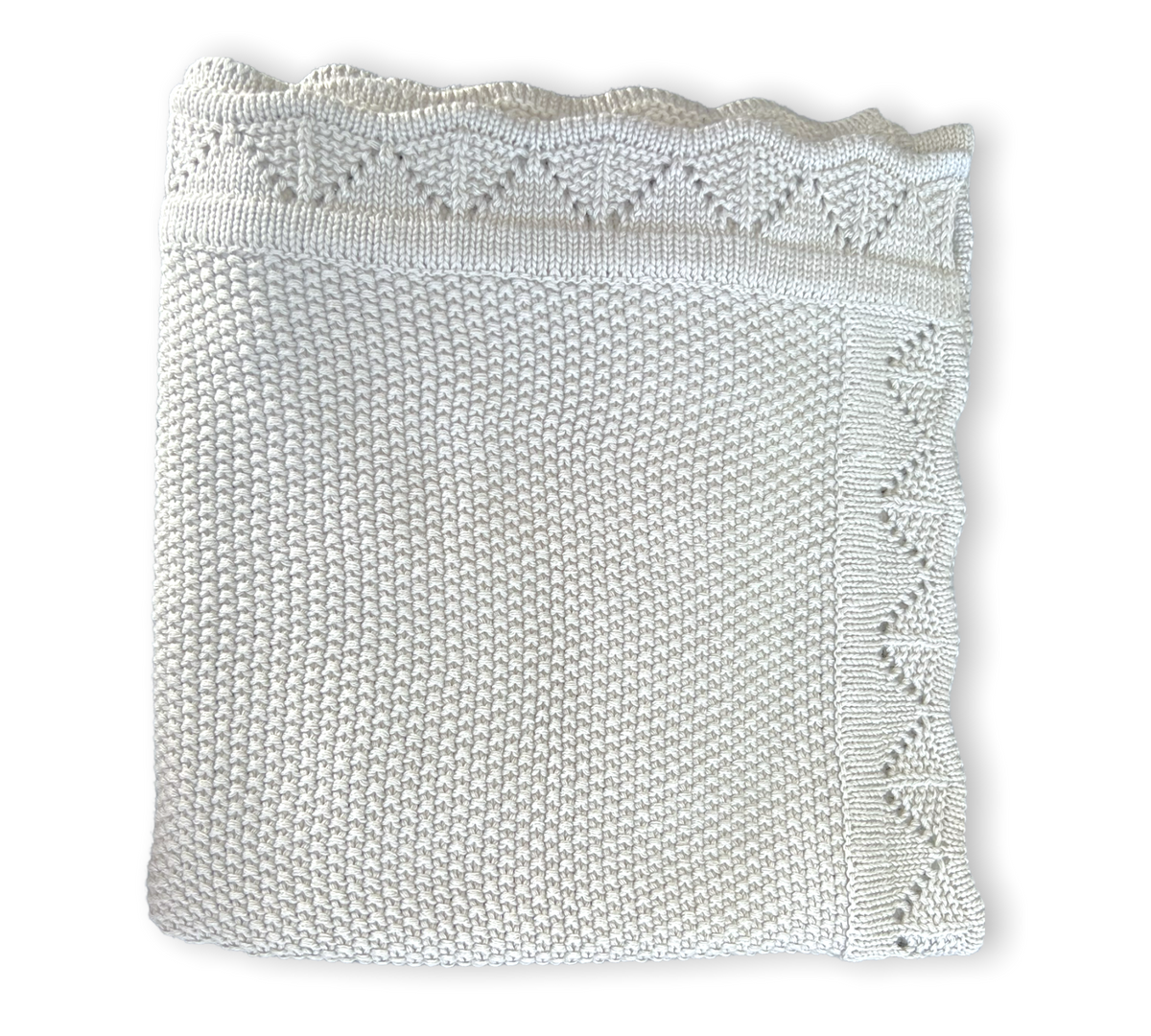 Personalised Scalloped Cotton Baby Blanket